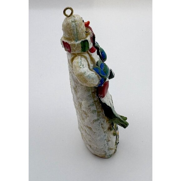 Vintage Snowman Christmas Tree Ornament With Scarf & Star Rustic - Picture 4 of 7
